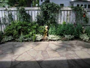 Stone paving and patio in charlotte lawn