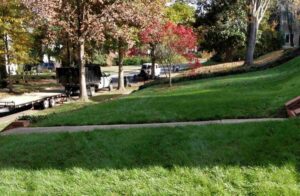 Sod installation and aeration service provided at Charlotte Lawn