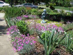 lawn maintenance featuring shrub trimming and planting
