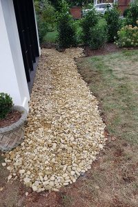 French drains installed to protect garden landscaping