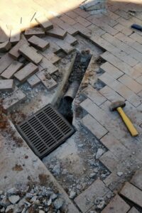 Charlotte, NC's front yard/lawn drainage installation