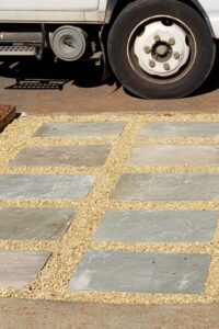 Charlotte lawn Hardscaping with walkway and paths