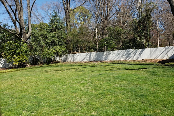 Residential lawn care, turf maintenance, and top garden landscaping for a large backyard in Charlotte, NC.